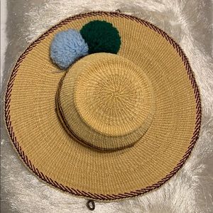 Cynthia Rowley straw hat with Pom Pom